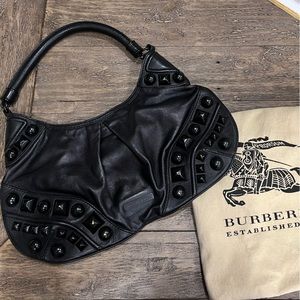 Burberry black leather shoulder bag